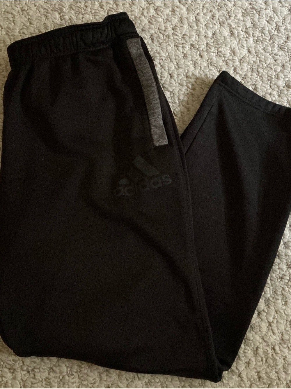 Adidas Climawarm Men’s Black Sweatpants with Gray Pocket Trim